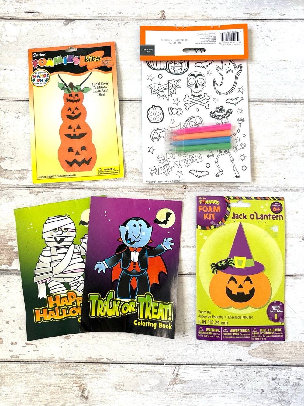 Halloween Craft Bundle Coloring Stickers Pumpkin Foam Craft Kits Set